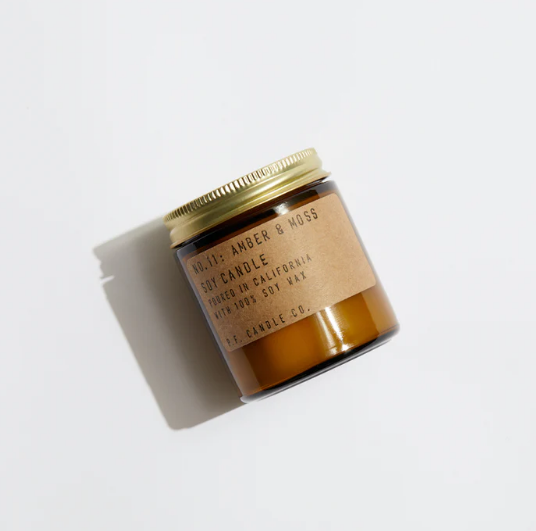 P.F. Candle Co. Amber & Moss candle